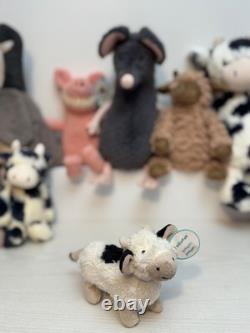 Little Jellycat Extremely Rare Barn Buddy Cow Squeak Toy, New With Tags, Genuine