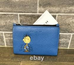 NEW Coach x Peanuts Blue Slim Bifold Wallet Pigpen Snoopy Extremely Rare