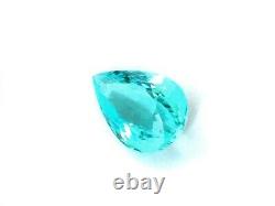 Natural Extremely Rare Flawless Mozambique Paraiba Tourmaline Pear 9.37cts GIA