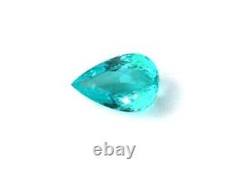 Natural Extremely Rare Flawless Mozambique Paraiba Tourmaline Pear 9.37cts GIA