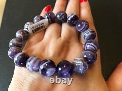 New Extremely Rare Bi Colour Amethyst Stretchable Beaded Bracelet