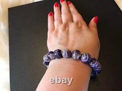 New Extremely Rare Bi Colour Amethyst Stretchable Beaded Bracelet