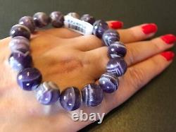 New Extremely Rare Bi Colour Amethyst Stretchable Beaded Bracelet