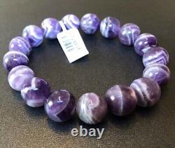 New Extremely Rare Bi Colour Amethyst Stretchable Beaded Bracelet