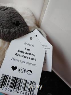 New Jellycat Extremely Rare tiny Bashful Grey Face lamb 6 retired soft toy plsh