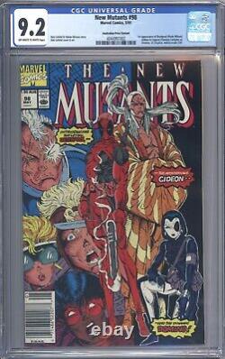 New Mutants #98 CGC 9.2 Extremely Rare Australian Price Variant! 1st Deadpool