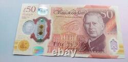 New Uncirculated £50 Pound Note King Charles III Polymer Mint Extremely Rare