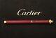 New Vendome Cartier Rollerball Pen Burgundy With Diamonds Extremely Rare