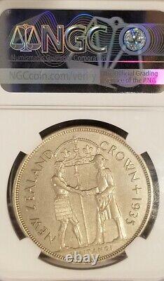 New Zealand 1935 Crown Extremely Rare Gem Proof NGC Pf 64PQ Mintage 468 coins