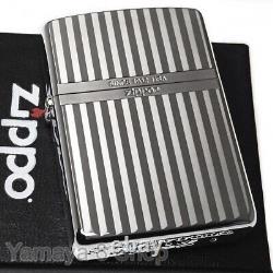 New Zippo Armor Standard Cut Double Sided Stripe Lighter extremely rare Japan