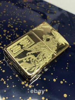 New Zippo Armor gold phoenix original engraving Lighter extremely rare Japan