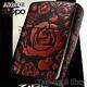 New Zippo Armor Rose Red Five Face Rose Rd&bk Lighter Extremely Rare Japan