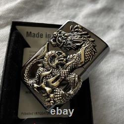 New Zippo Dragon Natural Onyx Double Sided oil lighter extremely rare Japan