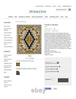 Pendleton Toadlena Navajo Wool Blanket 64x80 New With Tags Extremely Rare Pendleton Toadlena Navajo Wool Blanket 64x80 New With Tags Extremely Rare