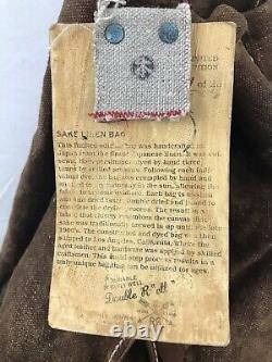 RRL Sake Cinch Sack Bag EXTREMELY Rare Persimmon Dyed Linen OG Hangtag Japan