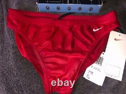 Red Nike Teraz swim brief with tags 32, extremely rare 1990s competition swimsuit