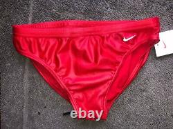 Red Nike Teraz swim brief with tags 32, extremely rare 1990s competition swimsuit