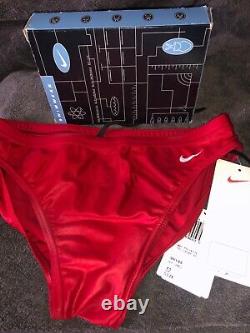 Red Nike Teraz swim brief with tags 32, extremely rare 1990s competition swimsuit