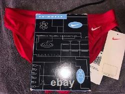 Red Nike Teraz swim brief with tags 32, extremely rare 1990s competition swimsuit