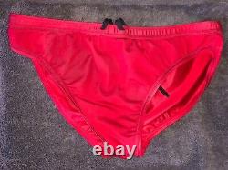 Red Nike Teraz swim brief with tags 32, extremely rare 1990s competition swimsuit