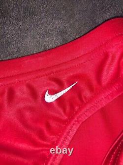 Red Nike Teraz swim brief with tags 32, extremely rare 1990s competition swimsuit