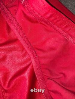 Red Nike Teraz swim brief with tags 32, extremely rare 1990s competition swimsuit