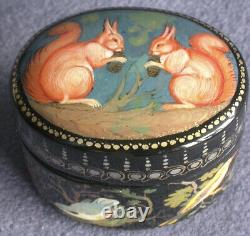 Russian Lacquered Box squirrel Koluy laqured box extremely rare