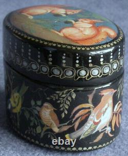 Russian Lacquered Box squirrel Koluy laqured box extremely rare