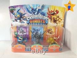 SKYLANDERS GIANTS S2 Extremely Rare Granite/Stone Whirlwind Triple Pack -BNIB