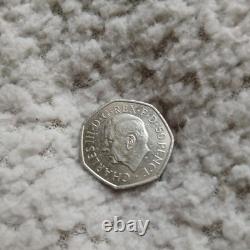 SUPER EXTREMELY RARE 50P COIN OF KING CHARLES NEW CORONATION COIN Free Postage