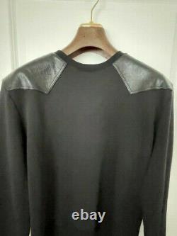 Saint Laurent Black Leather Sweater Extremely Rare and Beautiful sz L run like M