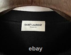 Saint Laurent Black Leather Sweater Extremely Rare and Beautiful sz L run like M