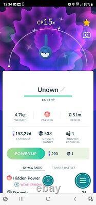 Shiny Unown? Level 1 Extremely Rare