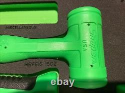 Snap-on 3-piece Soft Grip Dead Blow Hammer Foam Set. Extreme Green. Rare! New