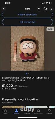 South Park Phillip' Pip' Pirrup EXTREMELY RARE with tags. Original 1998