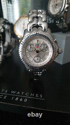 TAG Heuer SEL CG1116 Chronograph Silver 38mm Watch, EXTREMELY RARE, NEW BATTERY