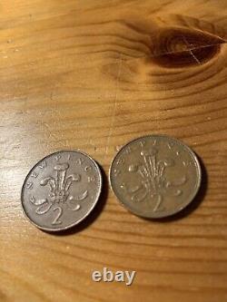 Ultra Rare Collectible 1971 2p New Pence Coin EXTREMELY RARE Two Coins UK Mint