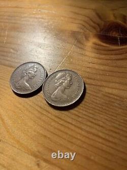 Ultra Rare Collectible 1971 2p New Pence Coin EXTREMELY RARE Two Coins UK Mint