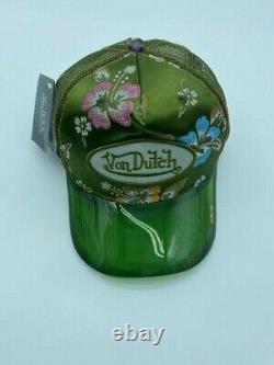 Von Dutch Original Extremely Rare Trucker Snapback Hat Logo Clear Mesh Clear Cap