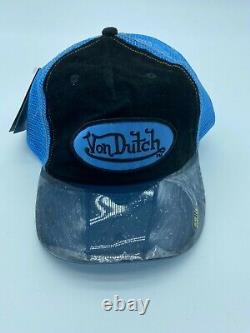 Von Dutch Original Extremely Rare Trucker Snapback Hat Logo Clear Mesh Clear Cap