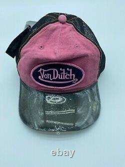 Von Dutch Original Extremely Rare Trucker Snapback Hat Logo Clear Mesh Clear Cap