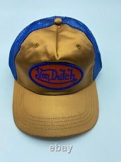 Von Dutch Original Extremely Rare Trucker Snapback Hat Logo Clear Mesh Clear Cap