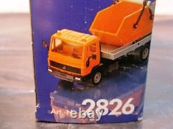 WOW EXTREMELY RARE #2826 Mercedes LN2 Skip Lorry Container Orange 155 Siku
