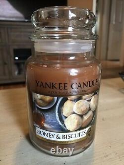 Yankee Candle Honey and Biscuits 22oz Jar White Bottom Label Extremely Rare