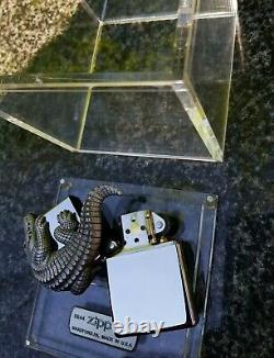 Zippo, 3d Crocodile In Acrylic Cube, Limited Edition (extremely Rare)