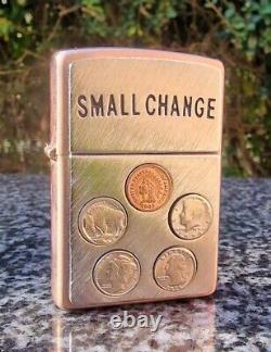 Zippo, Solid Copper, Small Change, Lighter (extremely Rare)