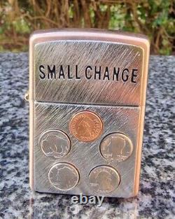 Zippo, Solid Copper, Small Change, Lighter (extremely Rare)