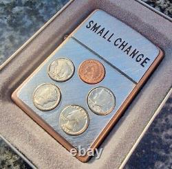 Zippo, Solid Copper, Small Change, Lighter (extremely Rare)