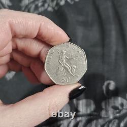 1969 New Pence 50 pence, première pièce au premier portrait de la reine Elizabeth II, extrêmement rare