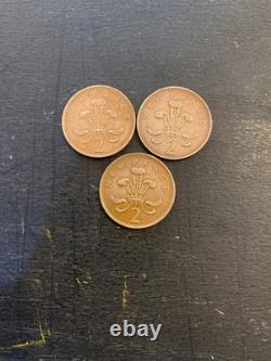 1971, 1979, 1980 2P Nouvelle Pence Pièce Extrêmement Rares et Précieuses Objets de Collection